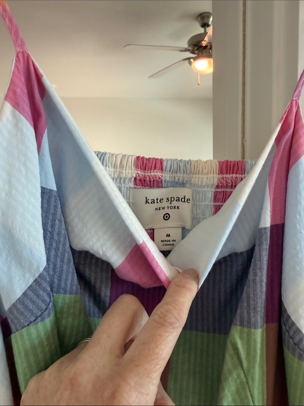 Kate Spade Colorblock Gingham Maxi Dress with Belt - Picture 2 of 4